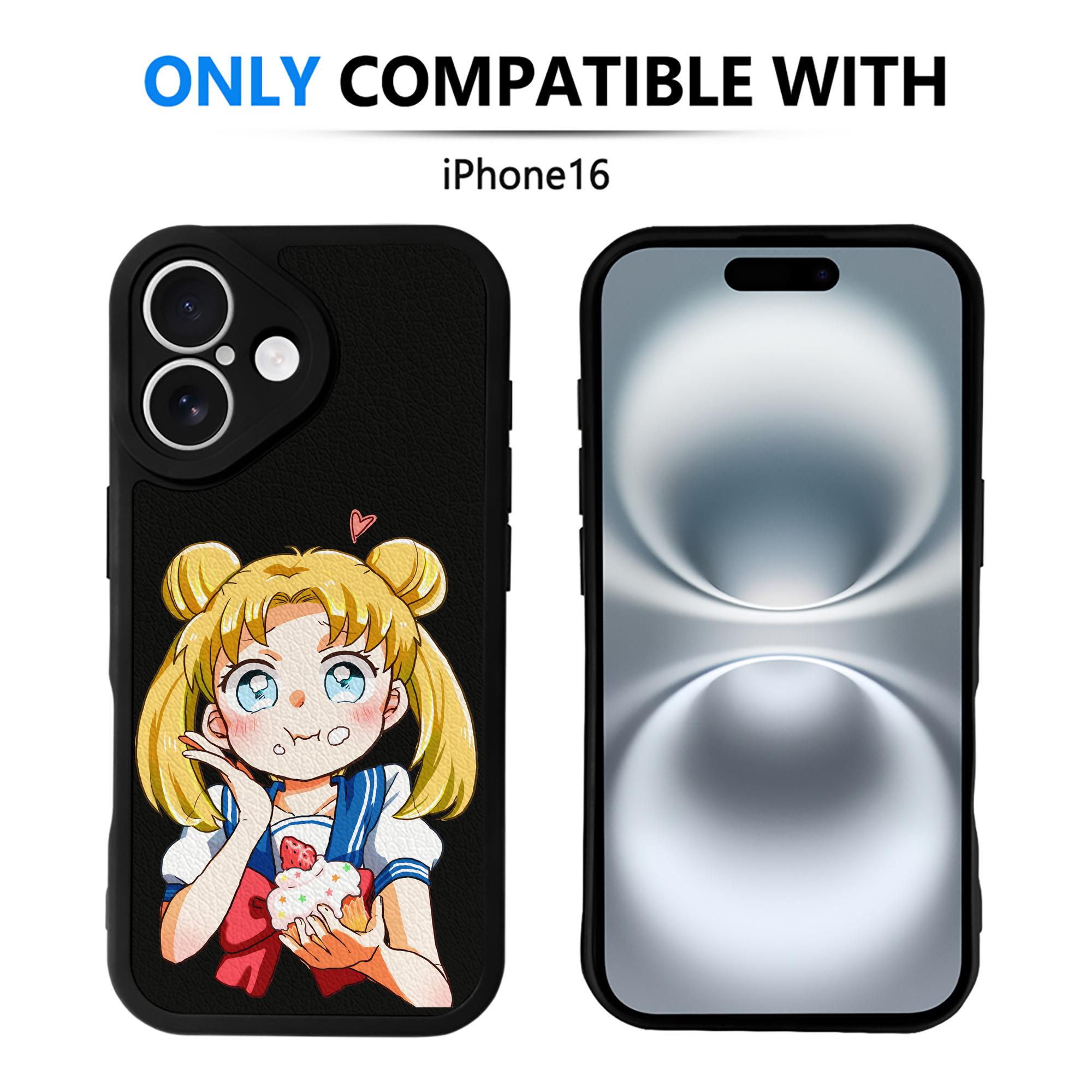 （画像用） 美少女戦士セーラームーン 愛野 美奈子 あいの みなこ Sailor Moon Aino Minako 【iPhone 16シリーズ対応】シリコンスマホケース（レザー調） 材質：シリコン